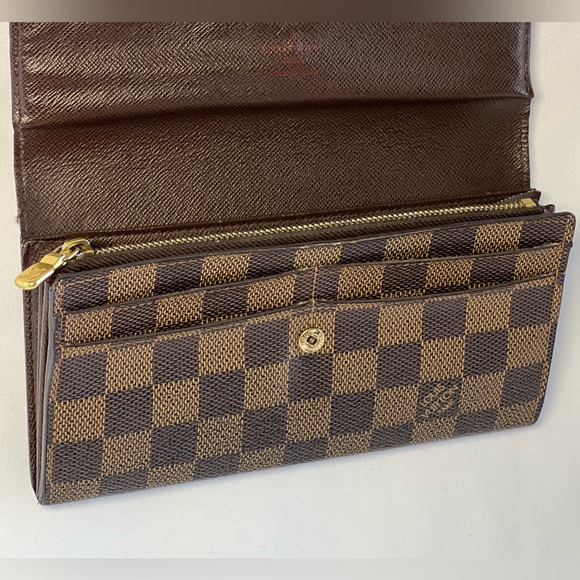 Auth Louis Vuitton Damier Ebene Sarah Long Wallet - Picture 6 of 16